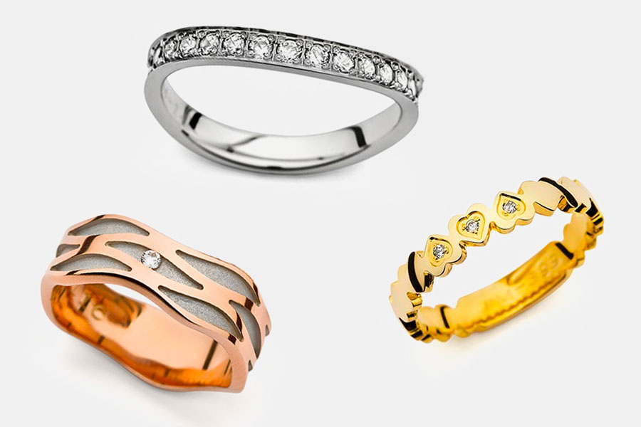 atypické snubní prsteny ze zlata