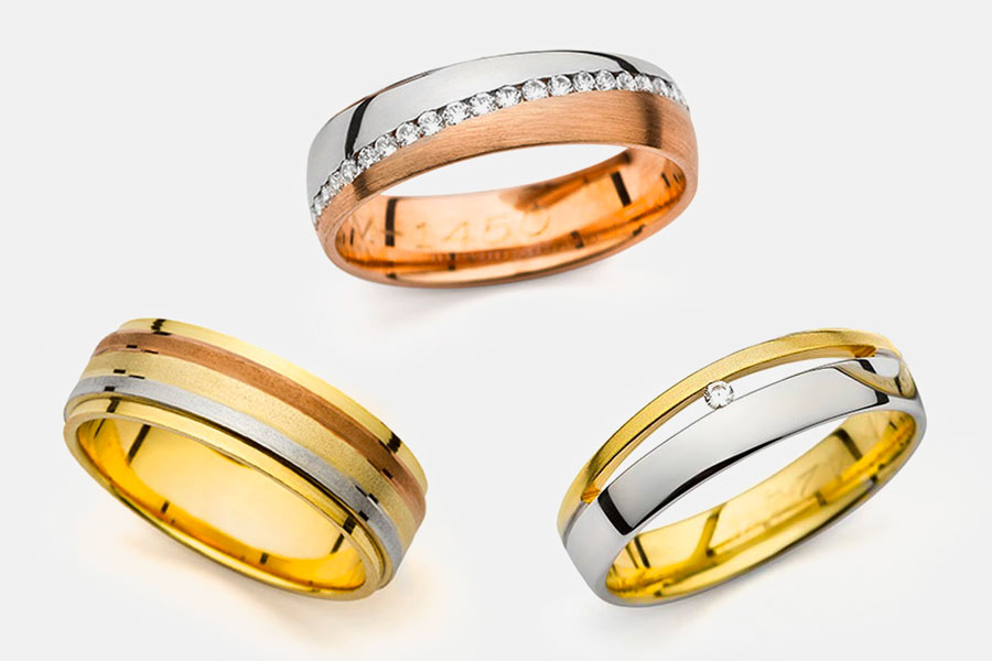snubní prsteny z kombinovaného zlata