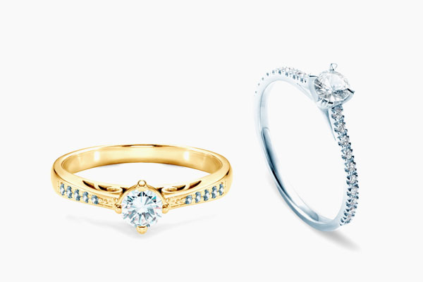 zásnubní prsten s postraními kameny