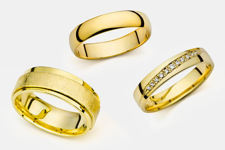 snubní prsteny ze žlutého zlata