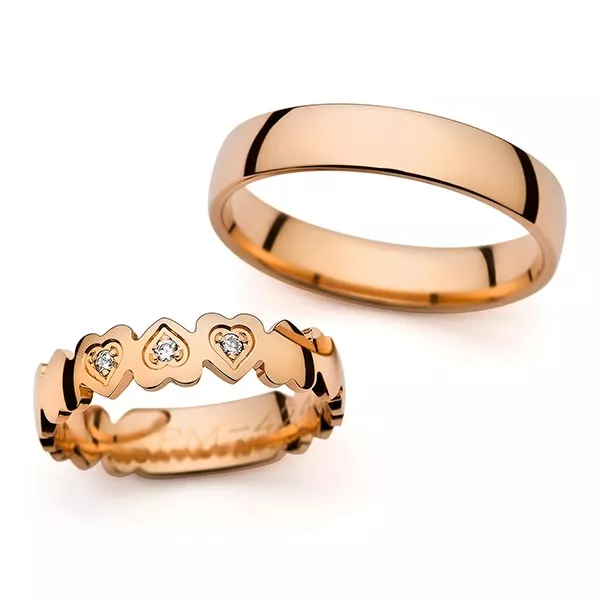 atypický snubní prsten z růžového zlata